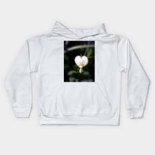 white bleeding heart, soft focal black & white Kids Hoodie